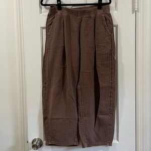 GAP Cotton gauze easy barrel pants